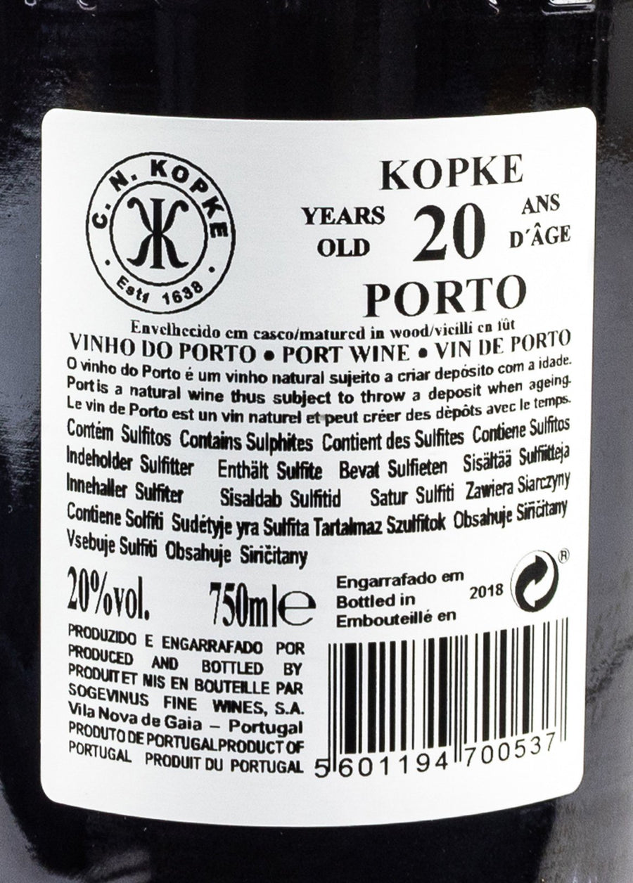 GIFT PACK KOPKE 20 ANOS TAWNY + 2 CÁLICES