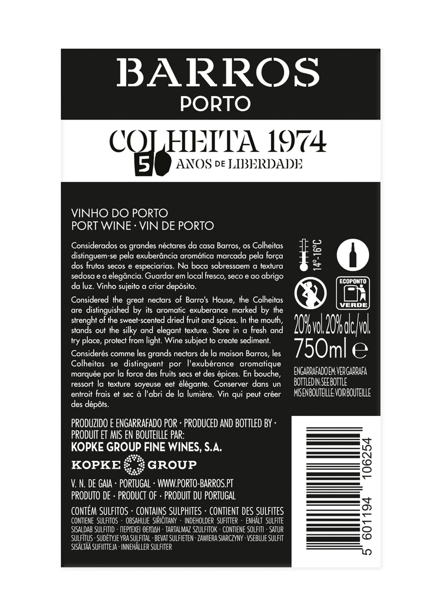 BARROS COLHEITA 1974 - 25 April Special Edition – Kopke Group Wine
