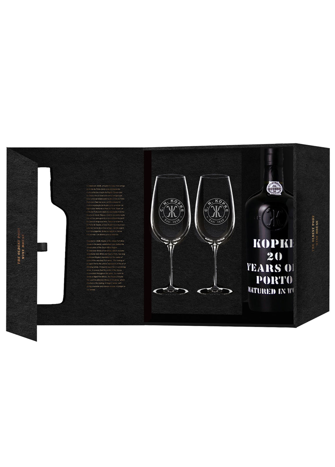 KOPKE 20 YEAR-OLD TAWNY + 2 PORT GLASSES GIFT PACK – Kopke Group Wine Shop