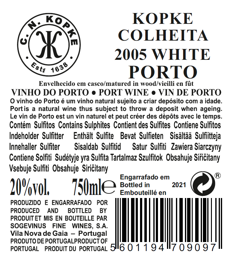 KOPKE COLHEITA 2005 WHITE PERSONALIZADO