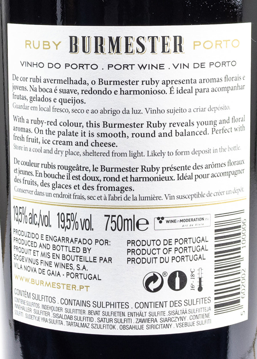 VINHO DO PORTO TINTO - BURMESTER RUBY 0,75L